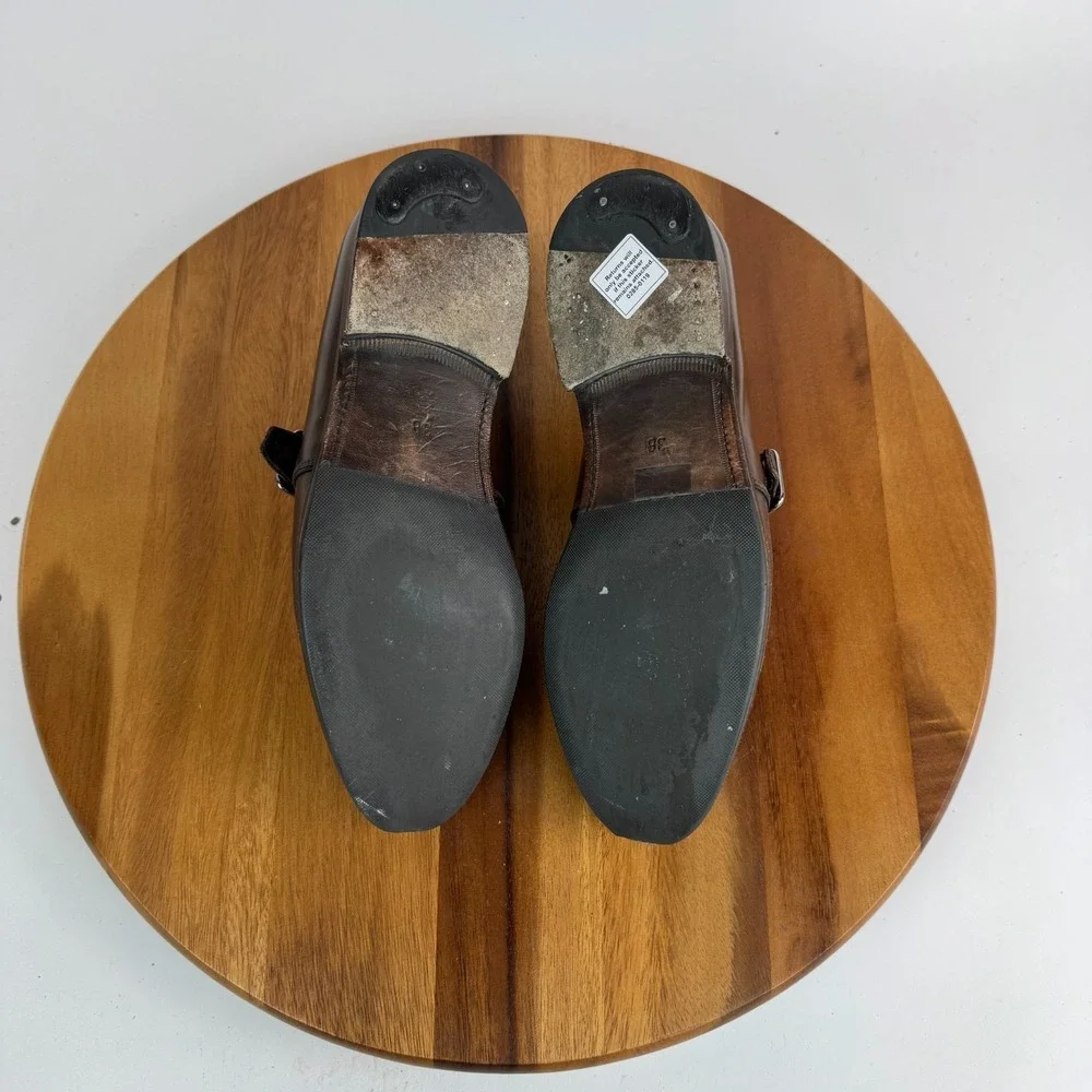 Mens Suitsupply Brown Leather Monk Strap Oxford Dress Shoes Size‎ EU 38 US 5 M